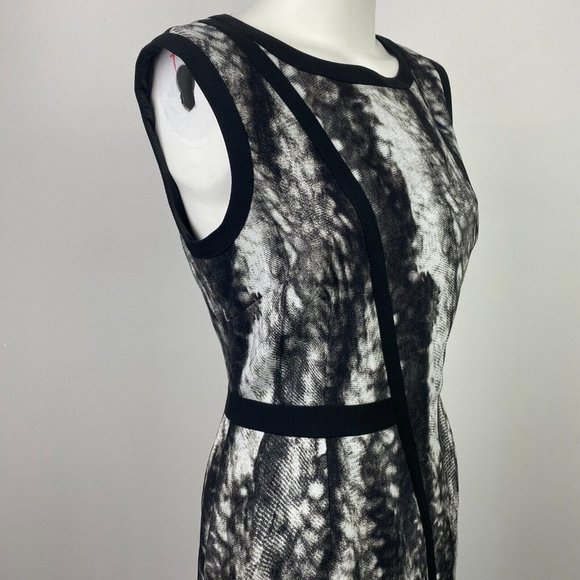 David Lawrence Size 8 Black White Women's Dress Pencil Sleeveless Workwear - Picture 9 of 15